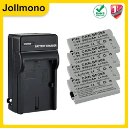 850mAh BP-208 BP 208 Camera Battery and Charger for Canon DC10 DC19 DC20 DC21 DC22 DC40 DC50 DC51 DC95 DC100 DC200 DC201 DC210