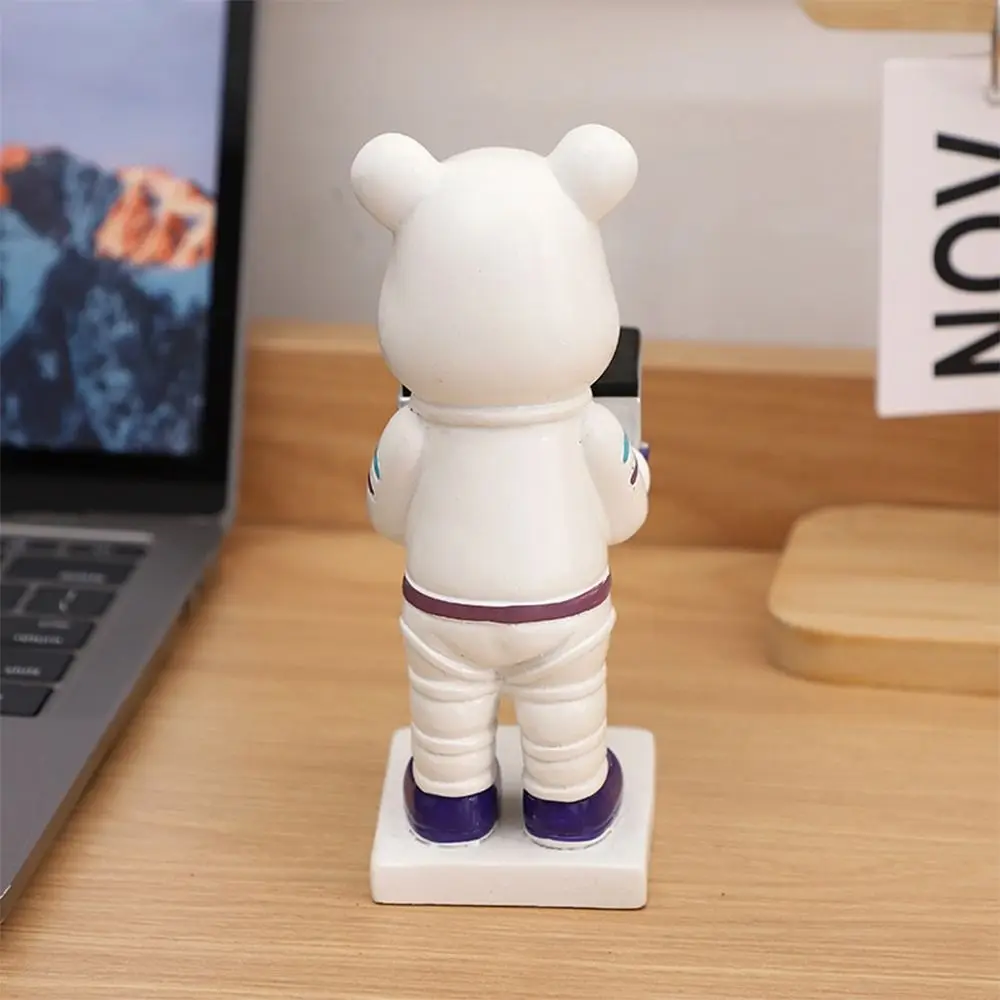 Multicolor Cartoon Bear Watch Holder Astronaut Bear Resin Figurine Wireless Charger Support Crafts for For Apple Watch