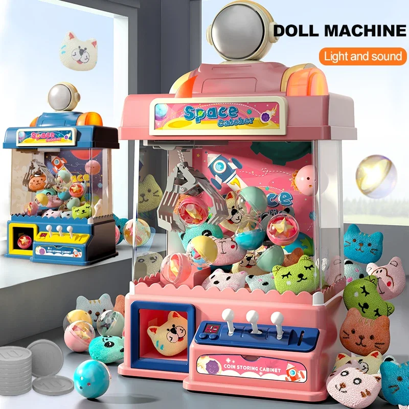 Children's Scratching Doll Machine Small Home Mini Clip Doll Girl Large Coin Twister Toy Interactive Children's Birthday Gift