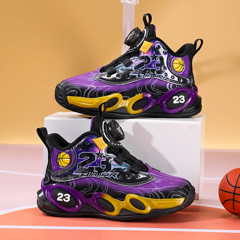 

2025 New Children Sneaker Boys Basketball Shoes Luxury Anti-slip Comfortable Kids School Trainers Running Sports Sneaker for Boy