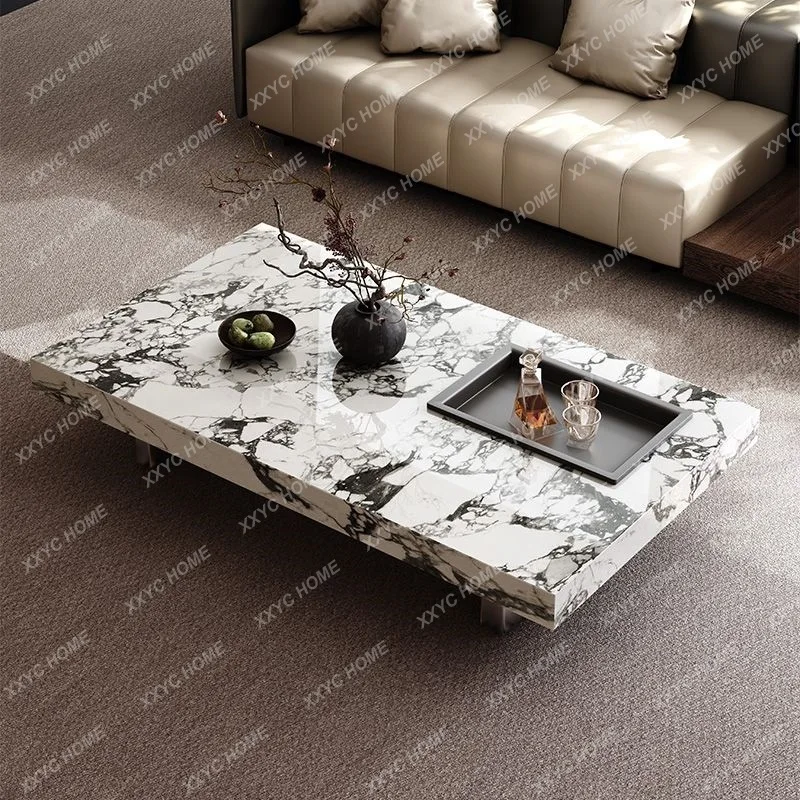 

Минималистичный прямоугольный журнальный столик из каменной плиты для гостиной, домашнего офиса, небольшой квартиры, столик для интернет-знаменитостей