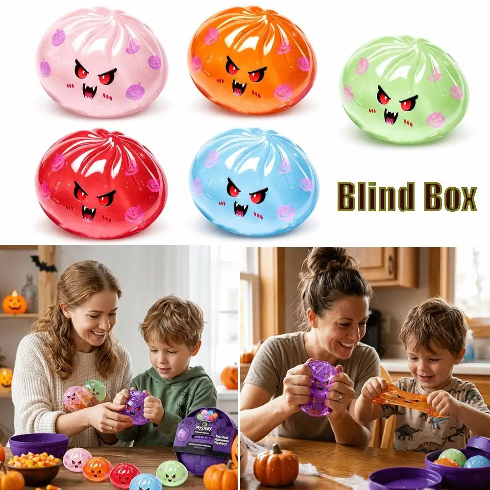 Glitter Halloween Dumplings Squeeze Soft with Steamer Steamed Bun Squeeze Pinch Le Fidget Slow Resilience Squeeze
