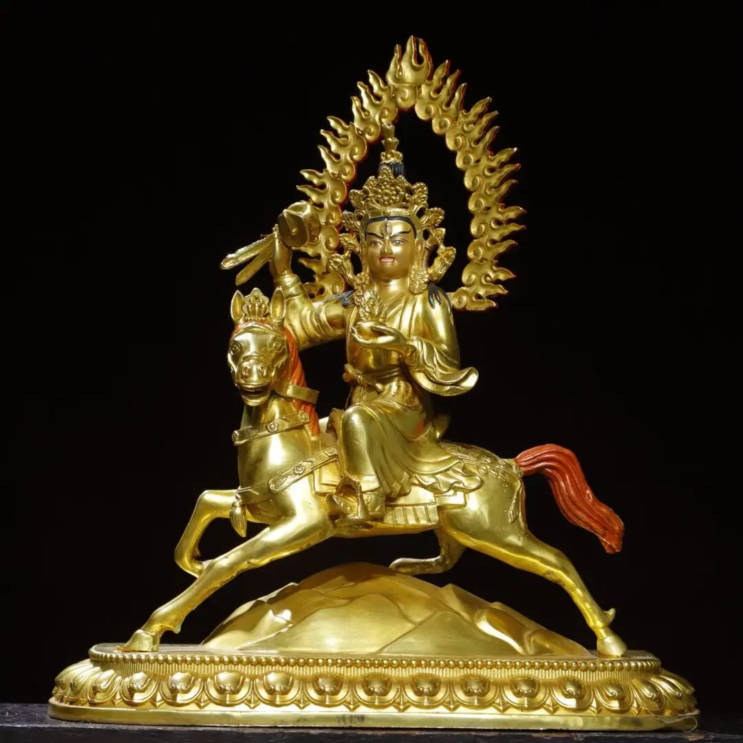 Nepal Handmade Antique Tibetan Palden Lhamo Copper Statue Home Decor