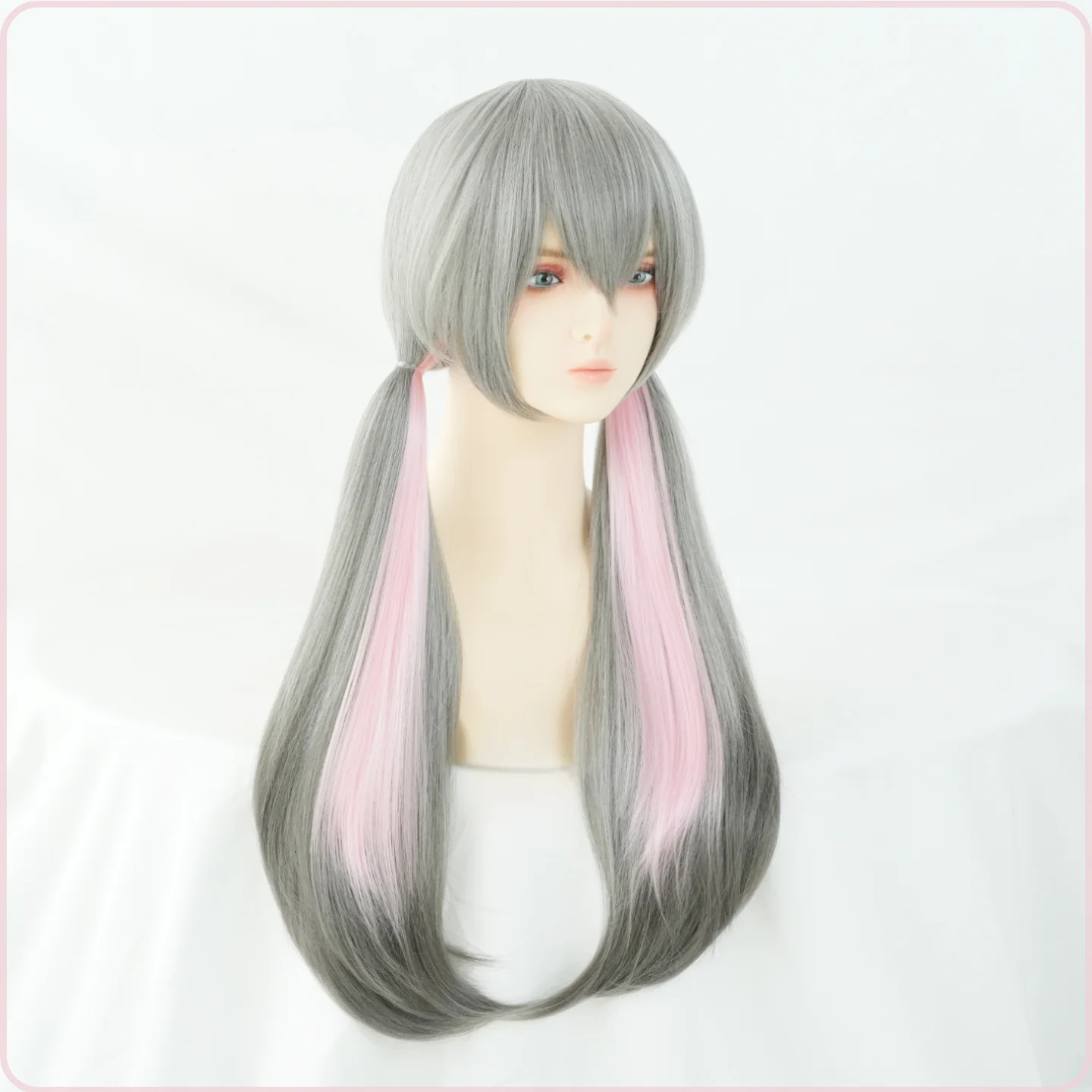 Filme Judy Cosplay Peruca Judy Hopps Cinza Rabo de Cavalo Duplo Destaques Rosa Para Comicon Festa Adulto Mulheres Homens