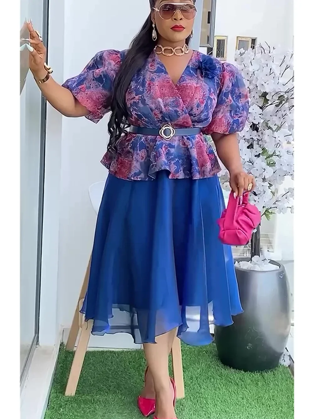 فساتين أفريقية للنساء 2025 مقاس كبير فستان طويل للحفلات المسائية ملابس أفريقيا أنيقة مطبوعة إسلامية فستان ماكسي أنقرة ملابس