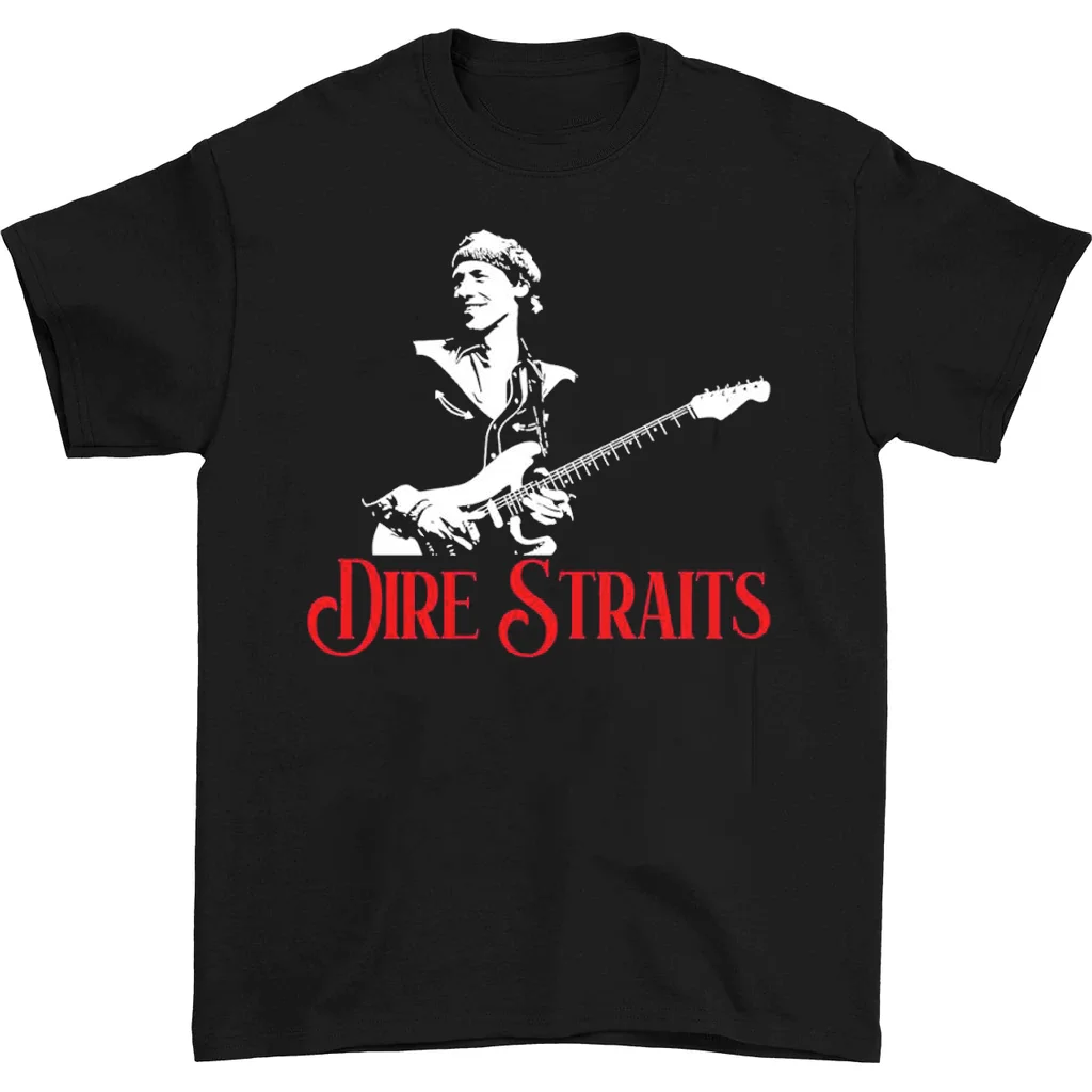 Vintage Dire Straits band Men T-shirt Black Tee All Sizes S to 3XL