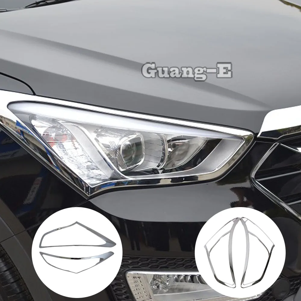 

For Hyundai IX45 SantaFe 2013 2014 2015 2016 2017 2018 Car Styling Cover Trim Front Light Head Lamp Frame Parts Eyebrow Stick