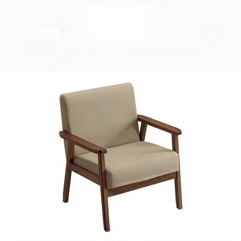 

Single sofa chair, balcony leisure chair, solid wood simple lazy