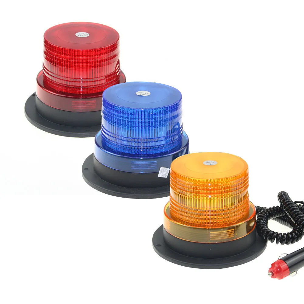 Blue Amber Red LED Strobe Warning Light Car Roof Emergency Flashing Light Tower Truck Vehicle Beacon Lamp Traffic Light 12V/24V