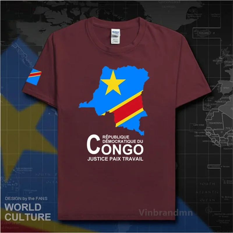 Congo COD Kinshasa Men's T-shirt New Top T-shirt Short Sleeve Clothes Sweatshirt Country Map Summer Fashion Jersey Sports tshirt