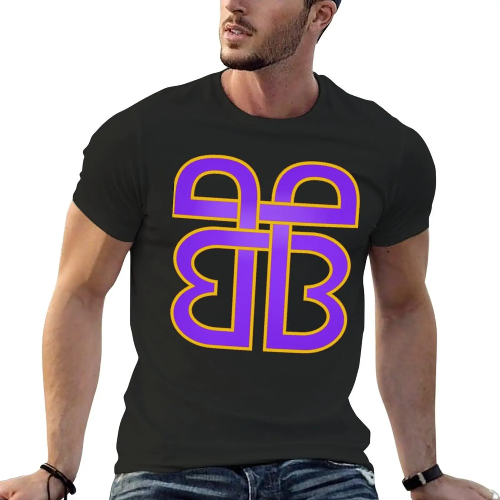 Bam Bam Bigelow Purple Logo T-Shirt anime aesthetic clothes summer clothes graphic shirts mens designer t shirt