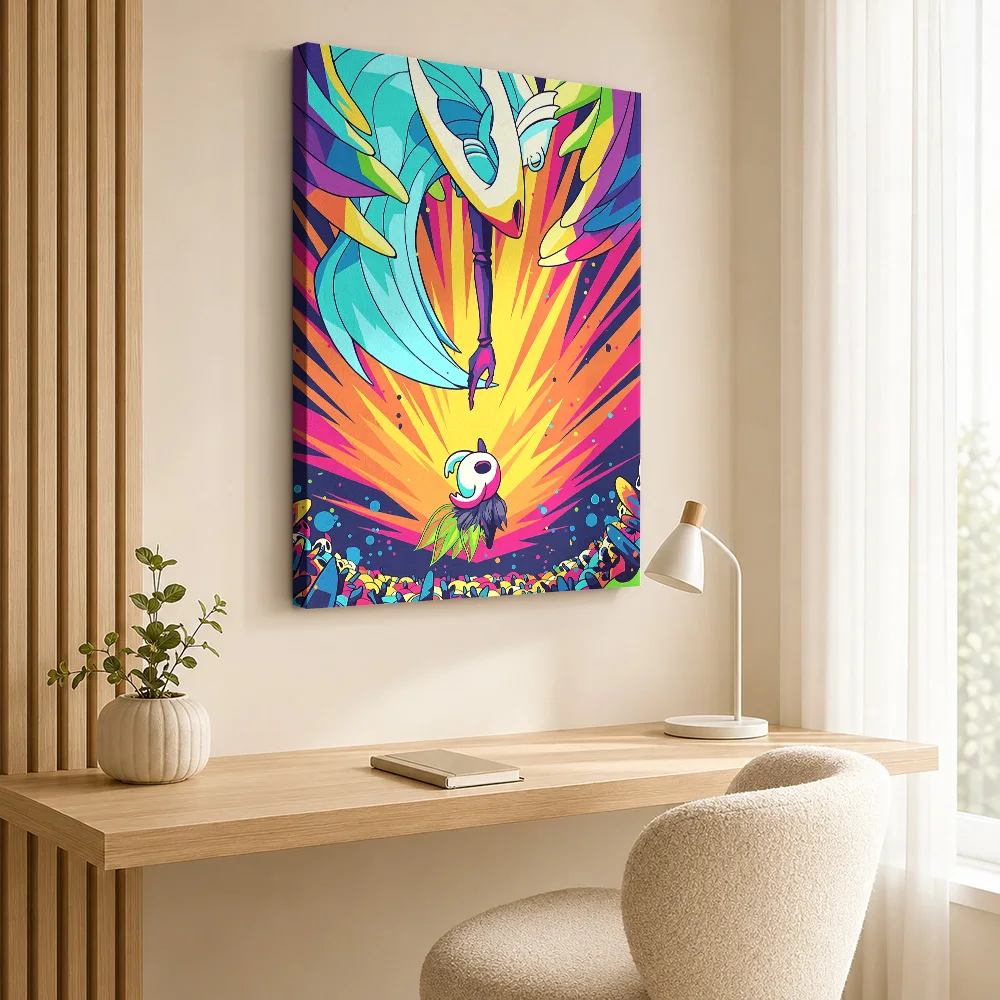 Hollow Knight Canvas Print Personalized Photo Vibrant Graphic Illustration Wall Art For Computer Room, Gaming Enthusiast Gift
