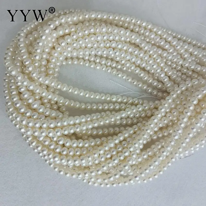 

Natural Freshwater Pearl Loose Beads Flat Round DIY White 5-6mm Approx 37 Cm Jewelry Handmade Making DIY Necklace Bracelet