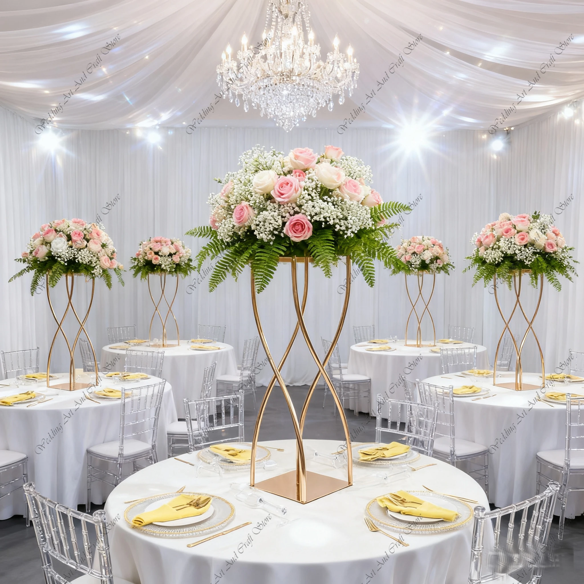

10pcs H80/90cm/100cm f30 sliver Gold Iron Art Wedding Flower Stand Table Centerpiece Banquet T-Stage Road Guide Decoration ivy96