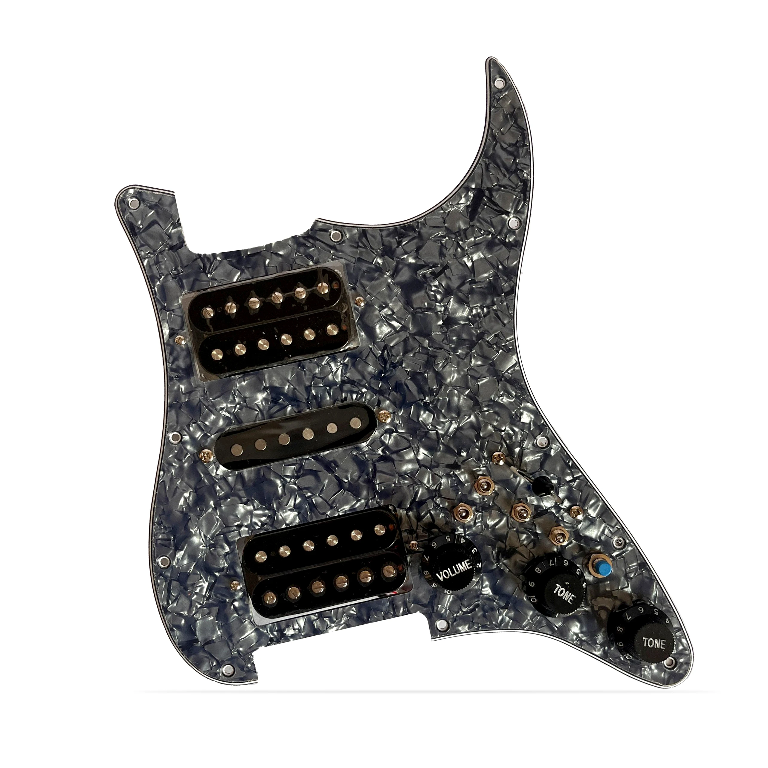 HSH Loaded Prewired St Pickguard Set 3Ply 11 Hole Black Ainico 5 Humbucker Pickups Coil Splitting Switch Multi For FD St