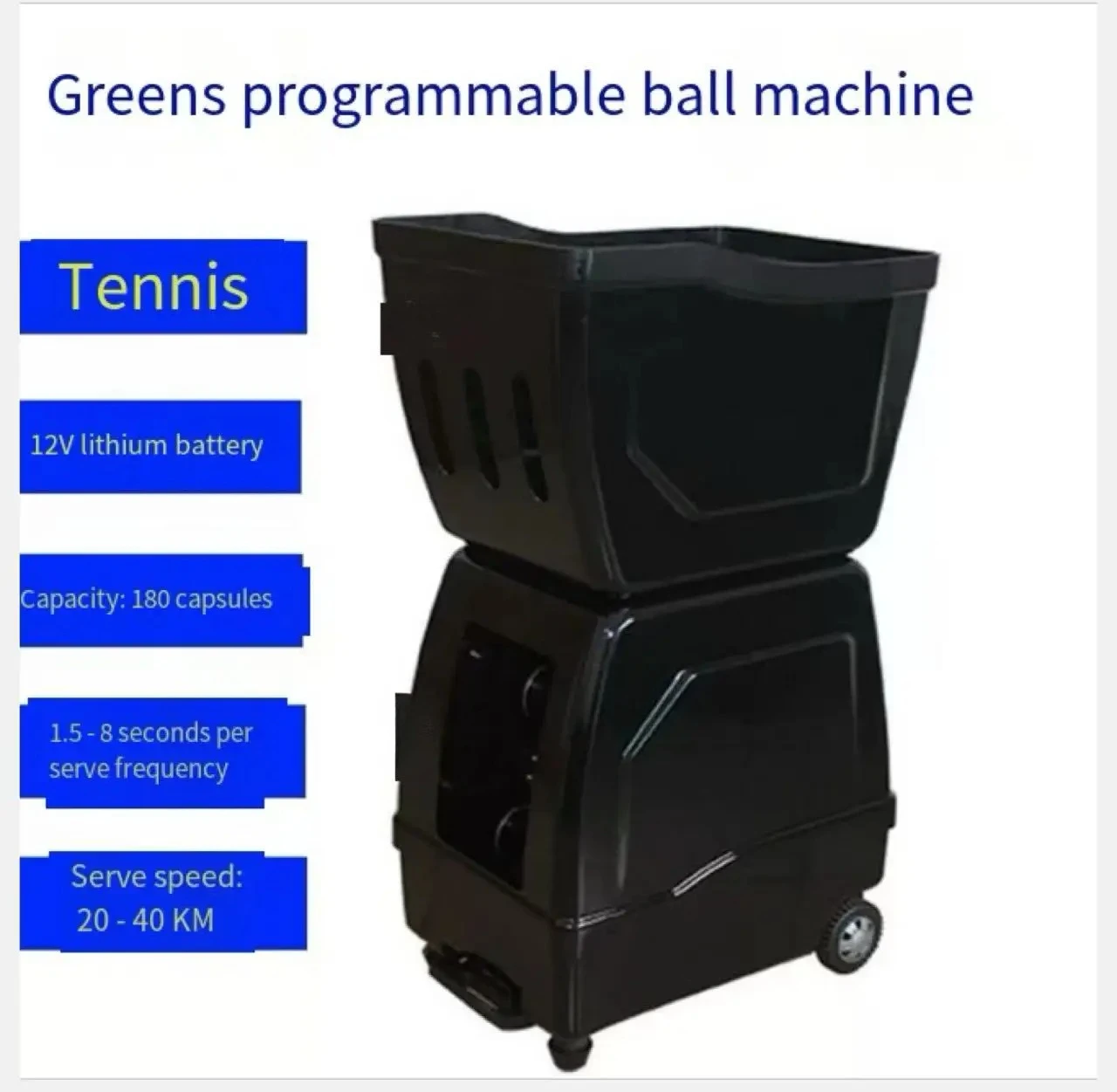 Tennis Ball Machine E500 Remote Control Automatic Launcher with Self-Training Function for Practice From Other Country