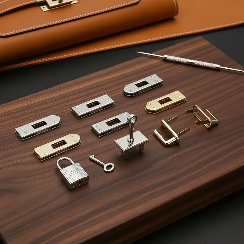 7pcs High Quality Metal Clasp Lock Buttons Hardware for DIY Handbag Shoulder Bag Purse Custom Making