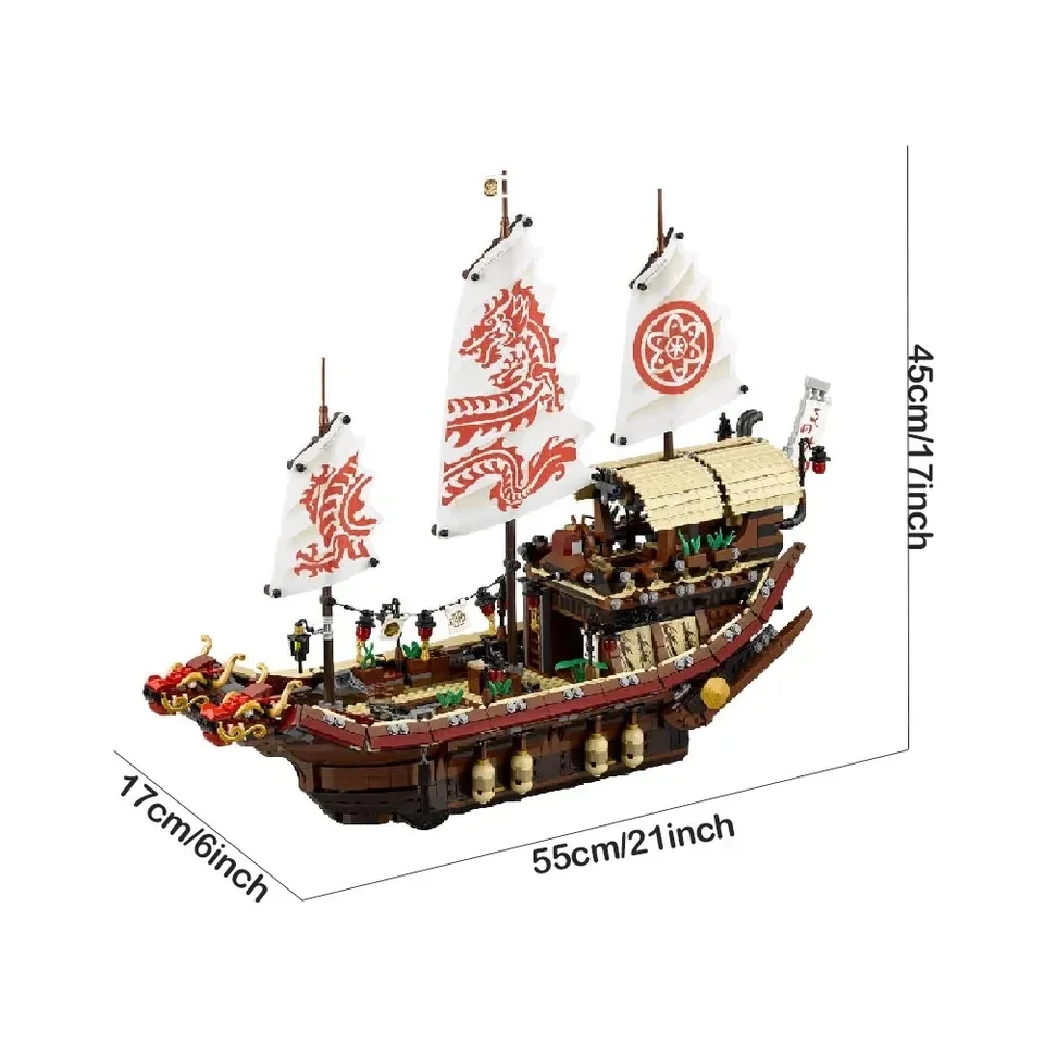 متوفر في المخزون 06057 قارب القدر 2367 قطعة سفينة باونتي الطائرة اللبنات الطوب هدايا عيد الميلاد للأطفال متوافقة 70618