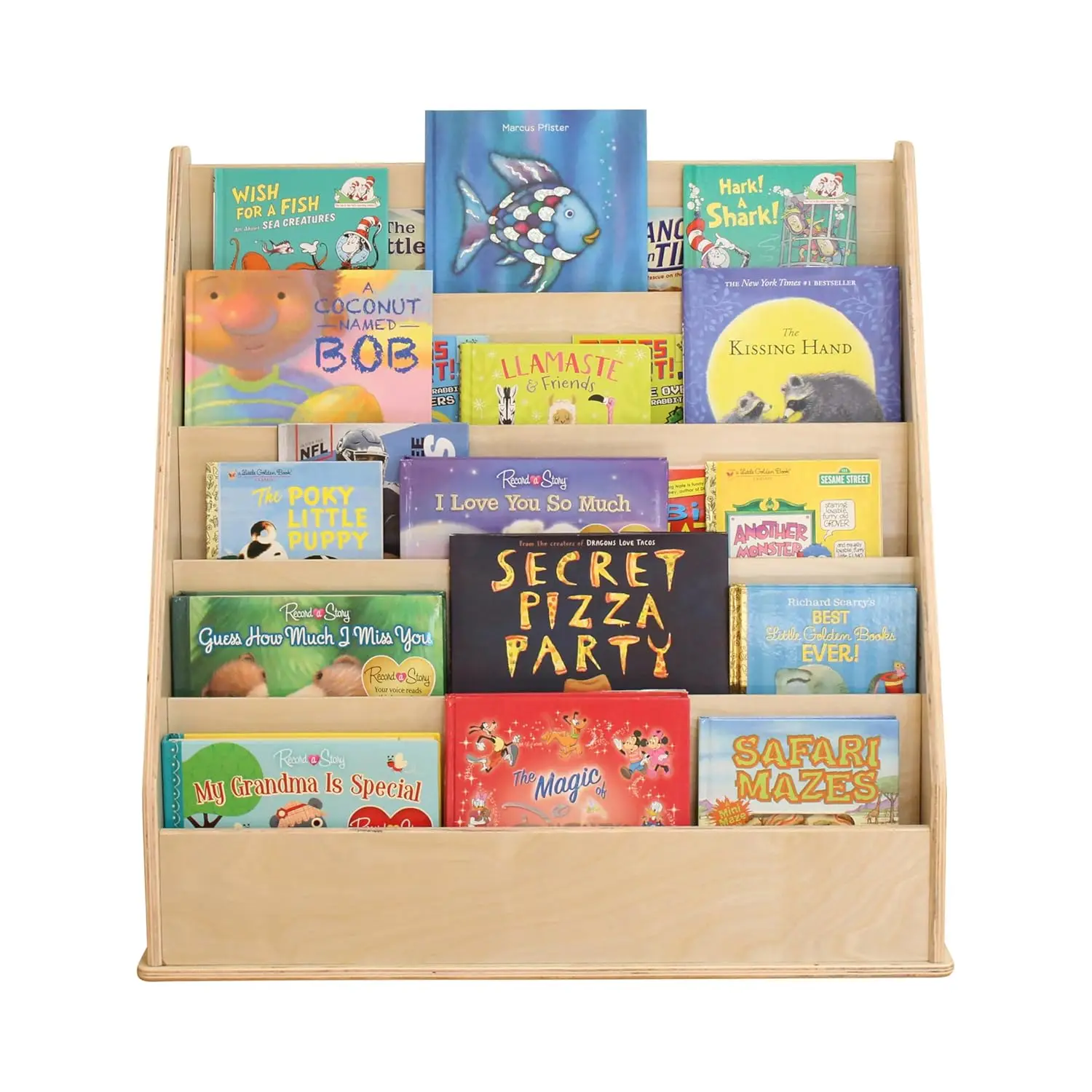 

13132-NT Birch Book Display Stand, 5-Shelf Storage for Kid"s Books and Magazines for Bedroom, Playroom, Daycare, Prescho