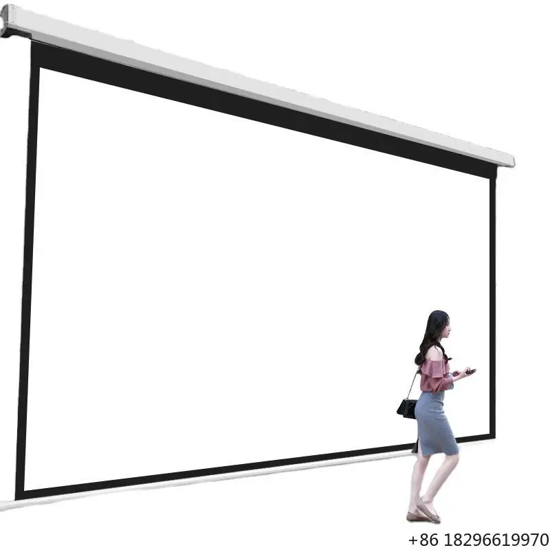 Large Size 200 250 300 350 400 Inch Electric Remote Control 16:9 4K Projection Screen