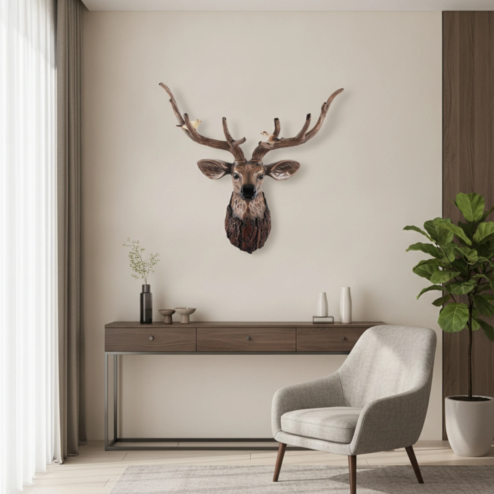 deer-head-with-antlers-nature-inspired-deer-head-wall-sculpture-farmhouse-decor-dimensional-for-living-room-entryway