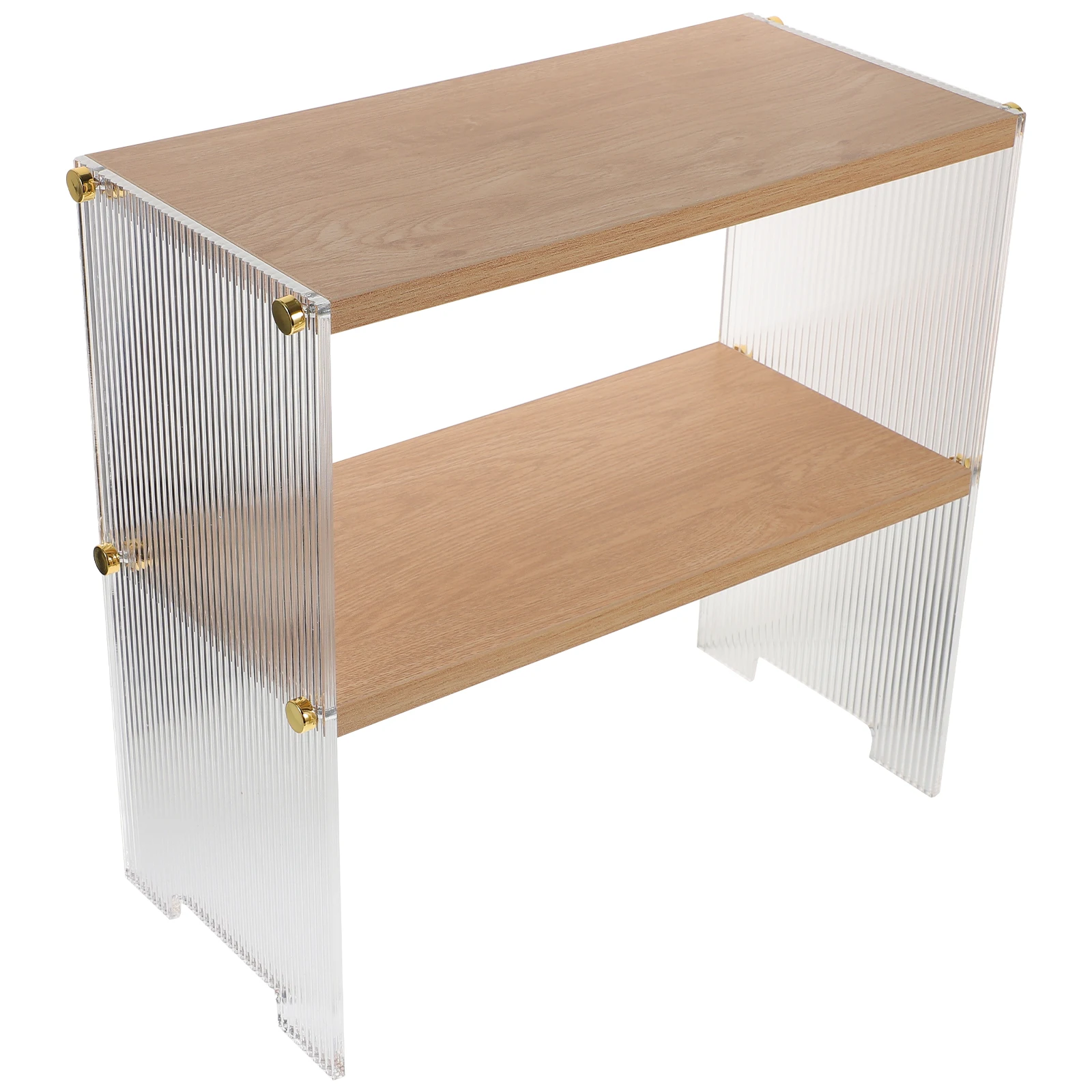 

Multi layer Acrylic Wooden Shelf Rack for Coffee Bar Desktop Bathroom Vanity White 2 Tiers Storage Display Kitchen