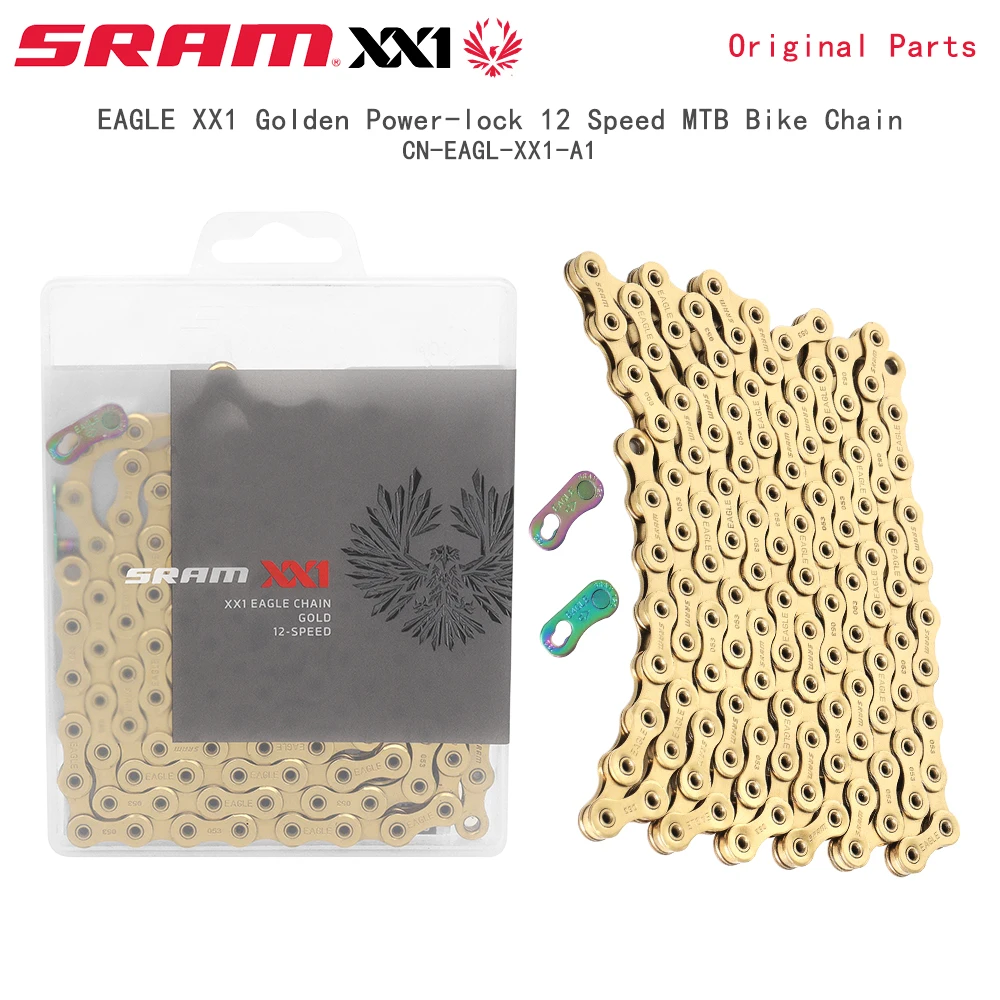 SRAM XX1 Golden Chain for MTB Bike 12 Speed Eagle Power-lock 126links Bicycle Chain Mountain Bike Chains Original Parts