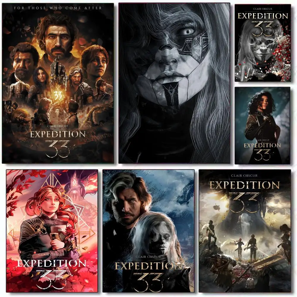 

O-Obscur E-Expedition 33 Painting Calligraphy Canvas Poster: Crease Free Waterproof Durable All Space Wall Decor