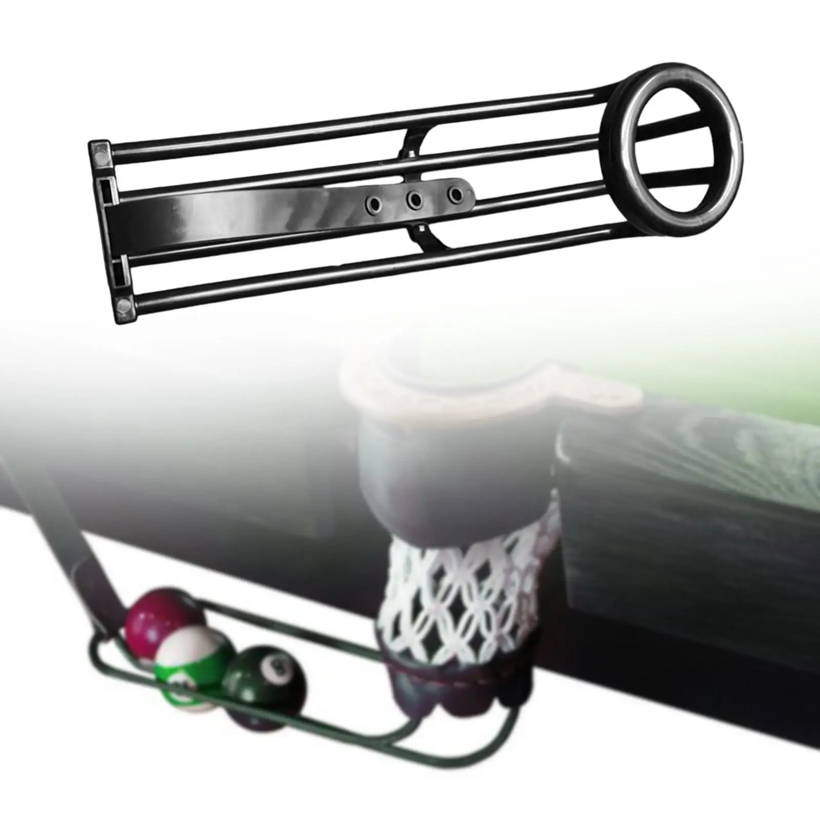 Rail de billard de 35 cm avec poche de récupération, en PP durable, accessoire de billard pour la mise à niveau et le remplacement des tables de billard