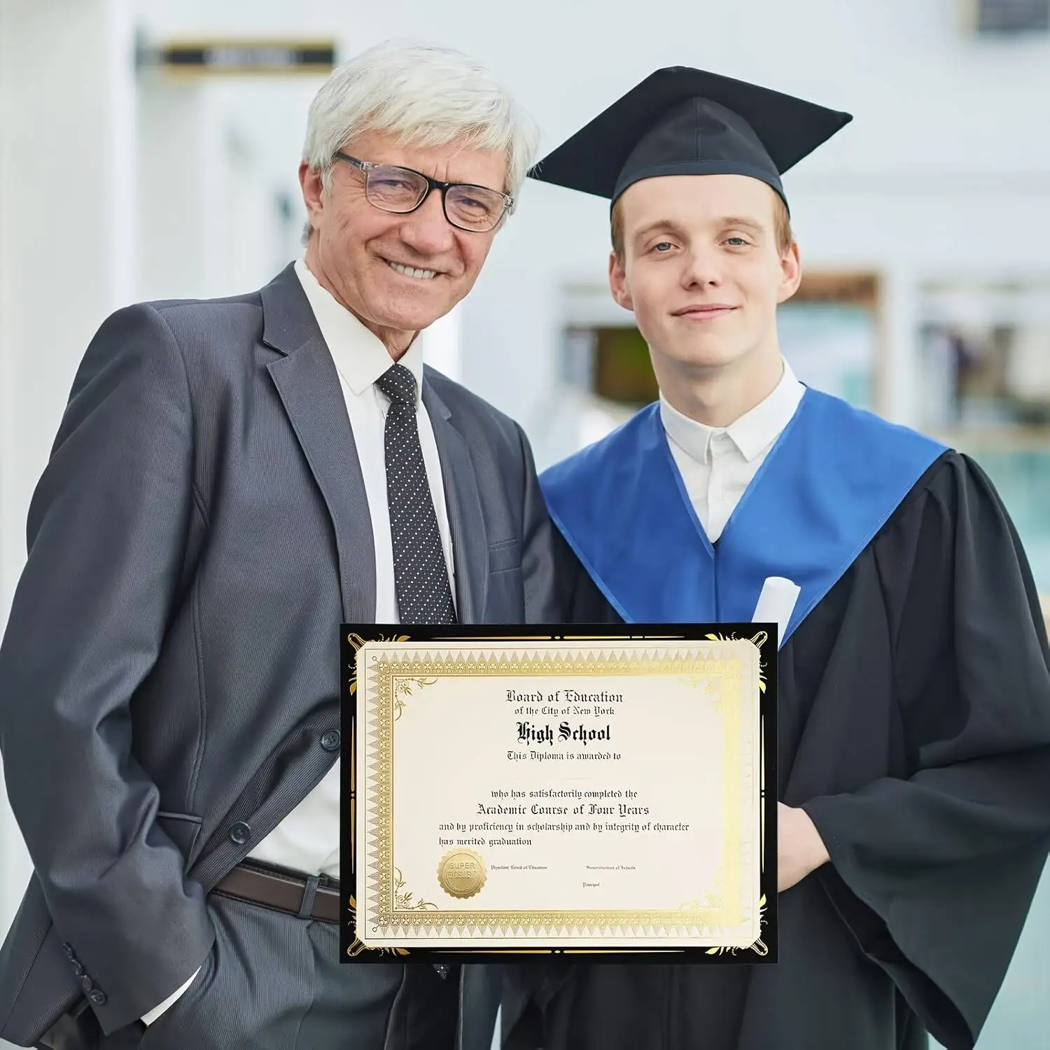 5 قطع من غطاء الورق الملاحق بالذهب/حافظة واقية للشهادات (شهادات الشرف وشهادات التخرج) #3