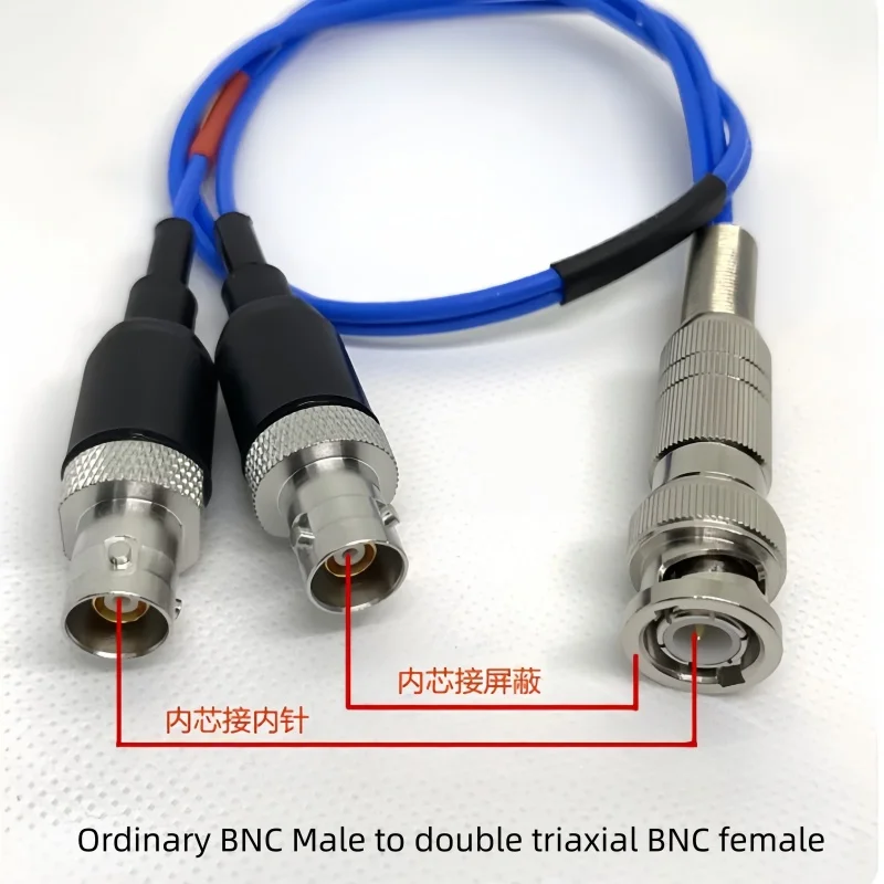 Ordinary BNC male to Double Triaxial BNC female One Split Two Test Line Q9 to 2 Three Bayonet TRB Bus cable