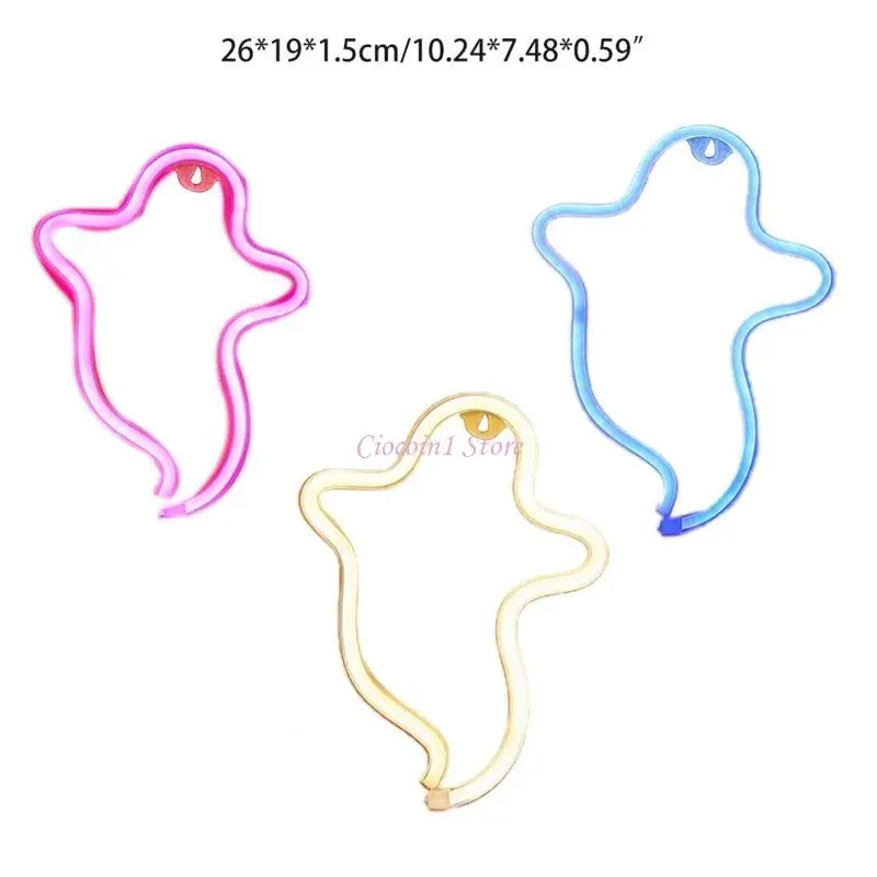 Y1UB Night Light Wall Art Sign Halloween Decor Party Wall Hanging Light