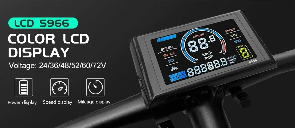 

Комплект для переоборудования электровелосипеда 500W, 36V/48V, 350W, мотор для заднего/переднего колеса с дисплеем S966-NFC