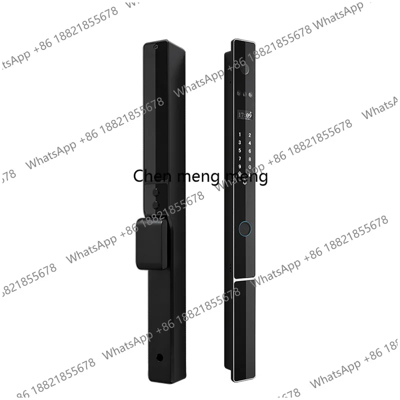 Broken bridge Aluminum glass door Fingerprint lock KFC door One grip open narrow door Fingerprint identification