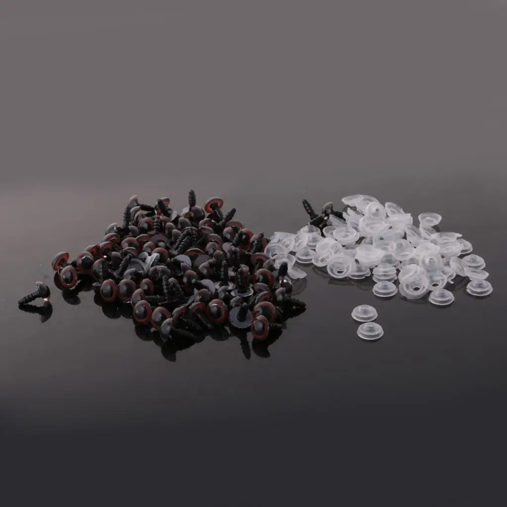 100 Stück 8/10/12 mm Kunststoff-Teddybär-Puppe, Tier, DIY, 4 Farben