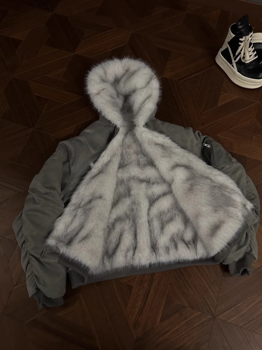 American Sle Roupa Dupla Face Mountain Eagle Thiened Flight Jaet Cleanfit Camurça Pesada Desgaste Bidirecional Pele Algodão Co...