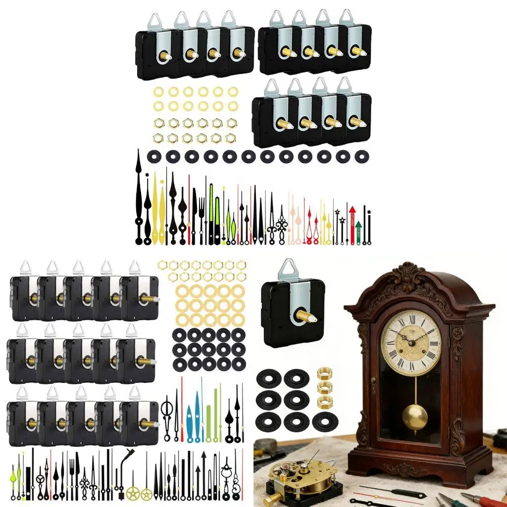 Noiseless Quartzs Clock Movements With Hands Set For Wall And Table Clock Repair B03E