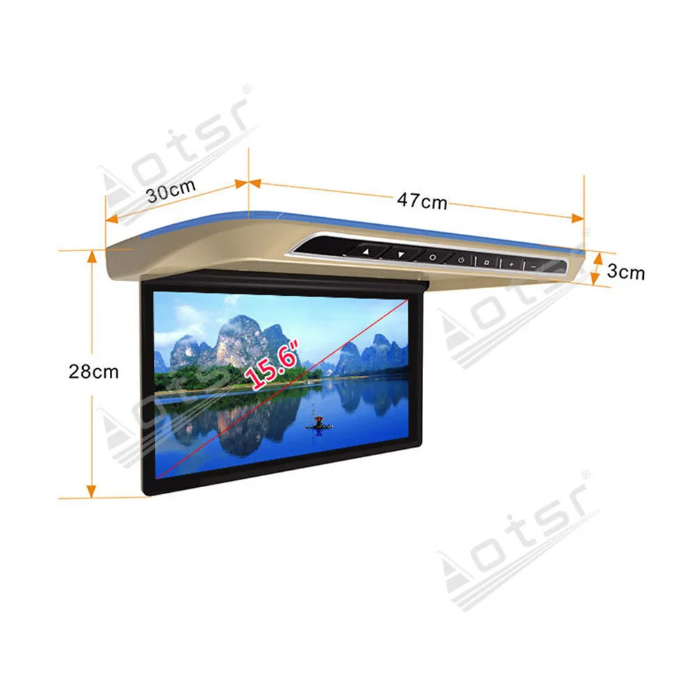 HD Car Monitor Ceiling TV For Toyota vellfire Video Player Vehicle Roof Mount Display Multimedia LED Screen MP5 HDMI/USB/TF