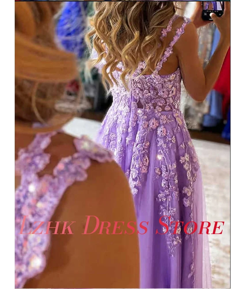 تخصيص مثير الأورجانزا ألف خط السباغيتي الأشرطة يزين مطرزة مساء اللباس حساسة أكمام الطابق طول فساتين لحضور الحفلات الموسيقية