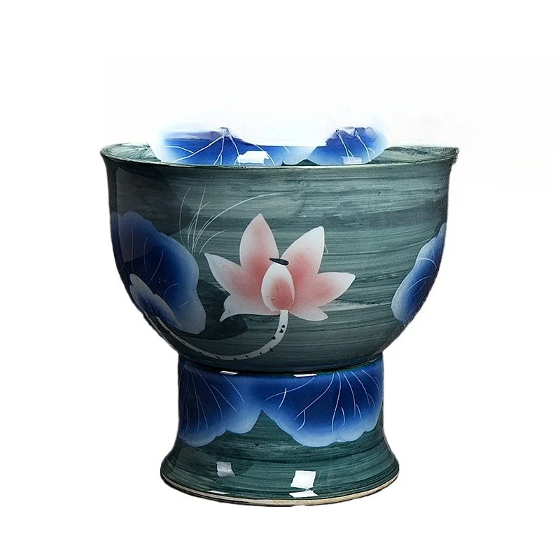 

Ceramic mop pool retro lotus art balcony bathroom home antique outdoor courtyard mop pool