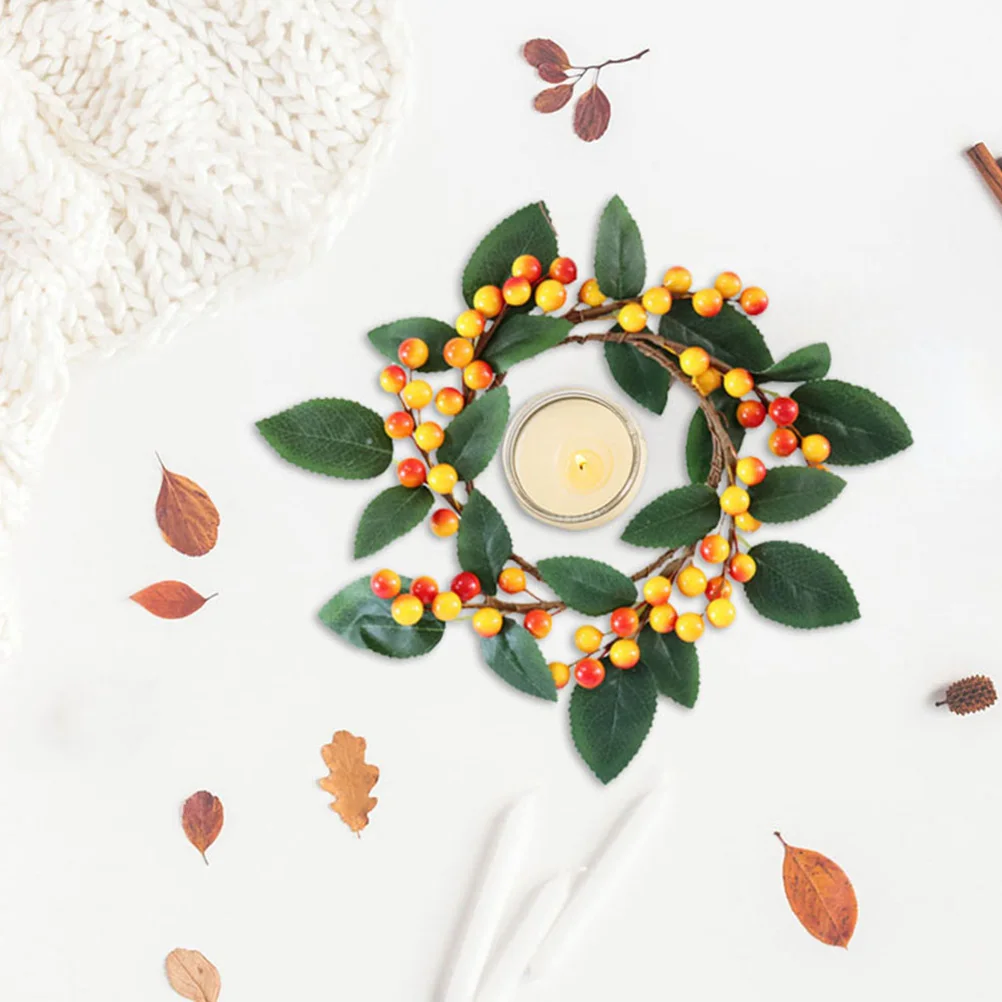 

Fall Rings Wreaths Simulated Berry Christmas Decorations Thanksgiving Day
