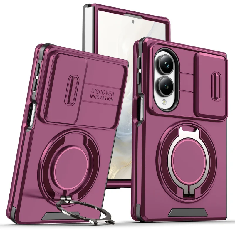 Luxury Shockproof Armor Holder Phone Case for Samsung Galaxy Z Fold 8 Ultra 7 6 Sliding Window Camera Protect Bracket Back Cover