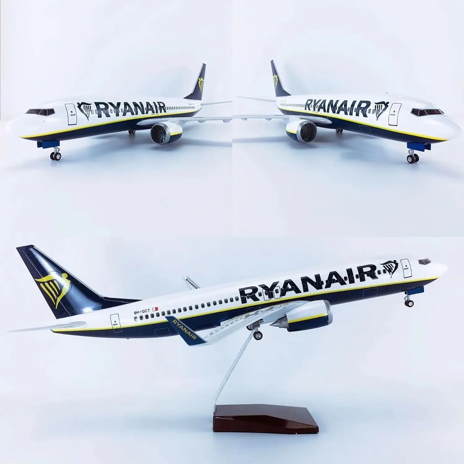 Giocattoli per aerei in scala 1/85 da 47 cm 737 MAX B737 Air Ryanair Airlines Airways Modello di aereo in resina plastica pressofusa con luci e