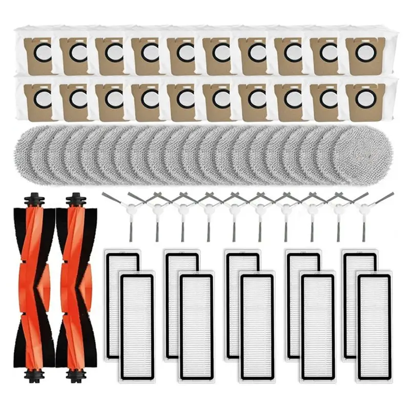 

B06B-For Xiaomi Robot Vacuum X10+ / X20+ / X20 Plus Robot Vacuum Cleaner Main Side Brush Hepa Filter Mop Cloth Dust Bags