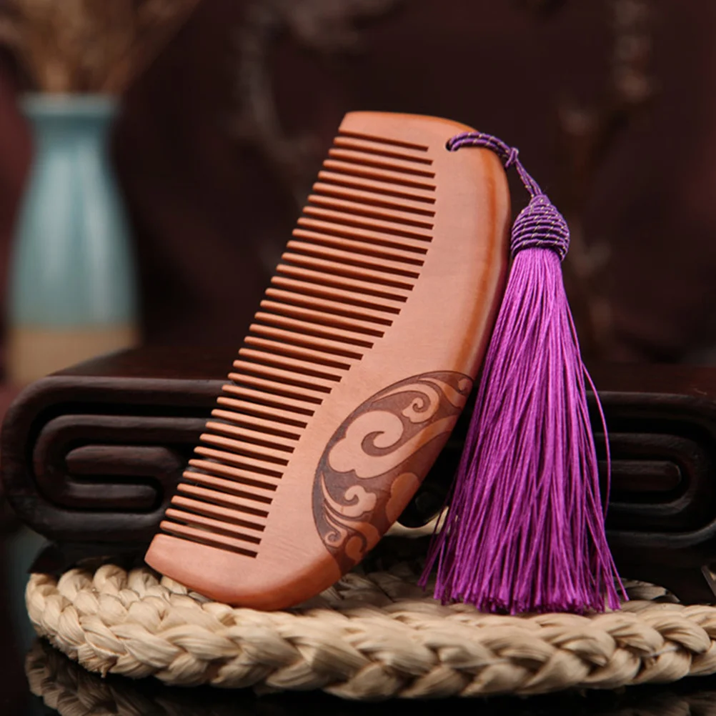 

5pcs Wood Comb Care Tassel Styling Accessories Auspicious Clouds Sculptural Hair Retro Durable Practical
