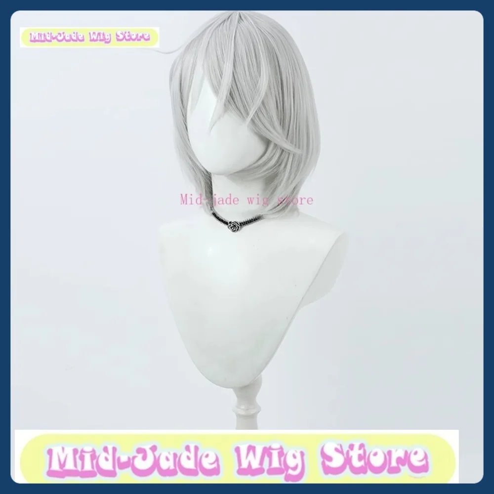 منتصف اليشم شعر مستعار NIJISANJI Kuzuha الدموي رائع شعر مستعار تأثيري أنيمي لعبة لعب الأدوار الشعر الاصطناعية هالوين ملابس تنكرية للحفلات الدعائم