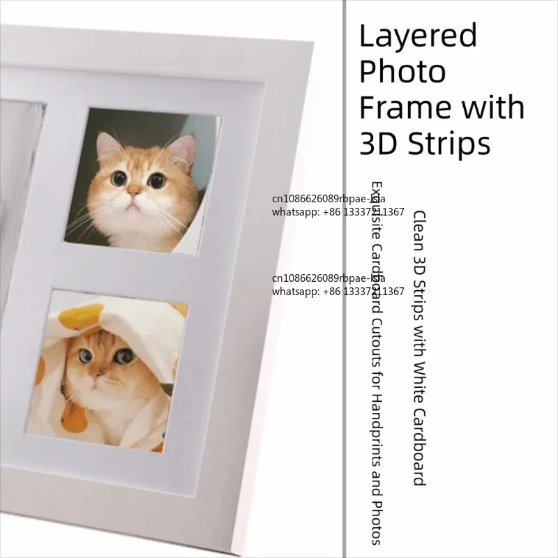 Imprint Clay Baby Hand and Footprints Kit DIY Keepsake Non-Toxic Paint Clay Handprint Keepsake Frame Horizontal Frame