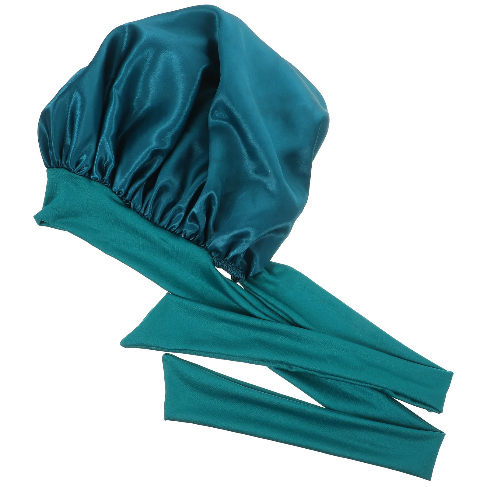 

Satin Sleep Cap Solid Color Wide-brimmed Bonnet for Curly Hair Elastic Sleeping Hat Beanie Bonnets
