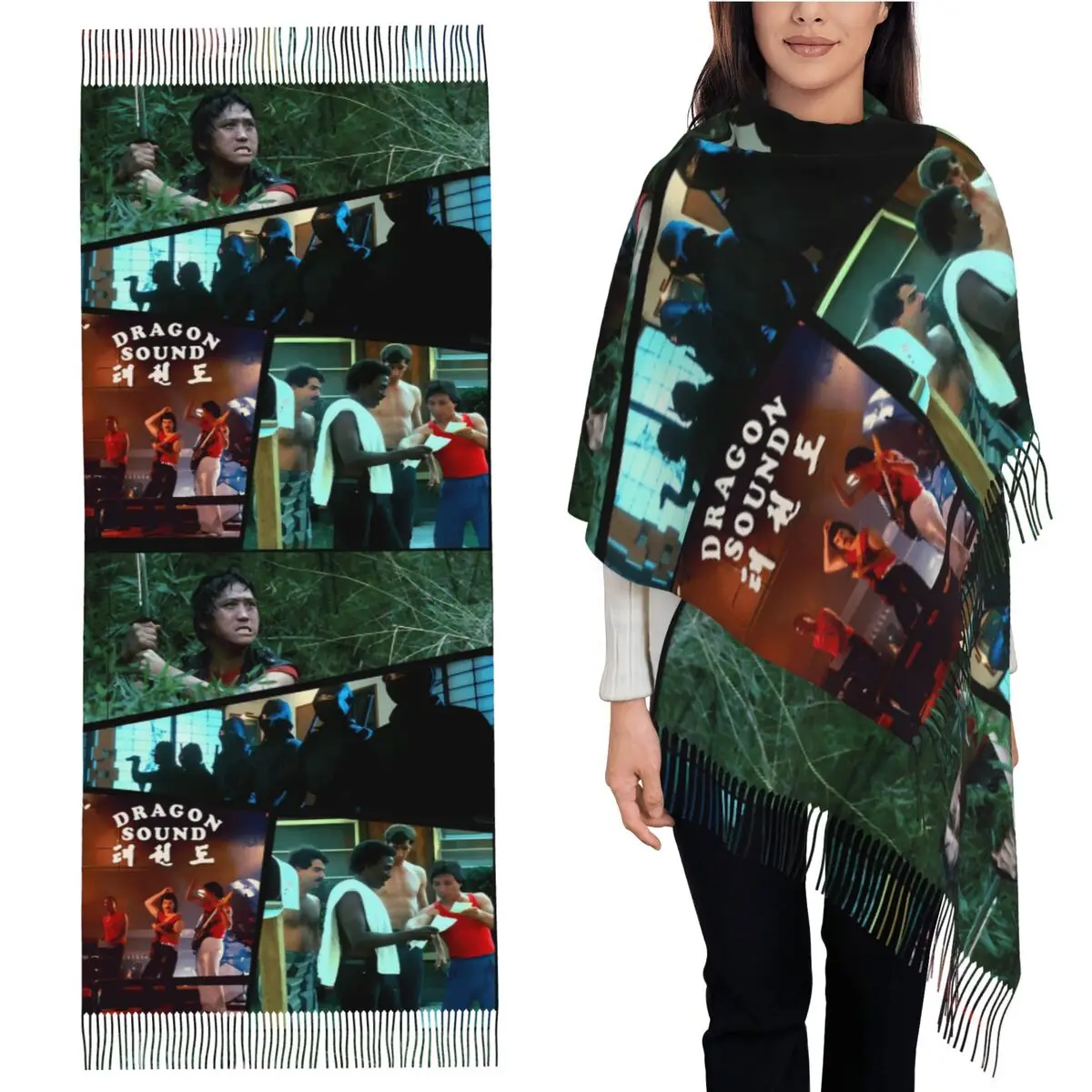 

Miami Connection — шарф Montage 80-х годов, шарфы с кисточками для женщин, мягкие теплые шали и накидки, длинная осенне-зимняя шаль