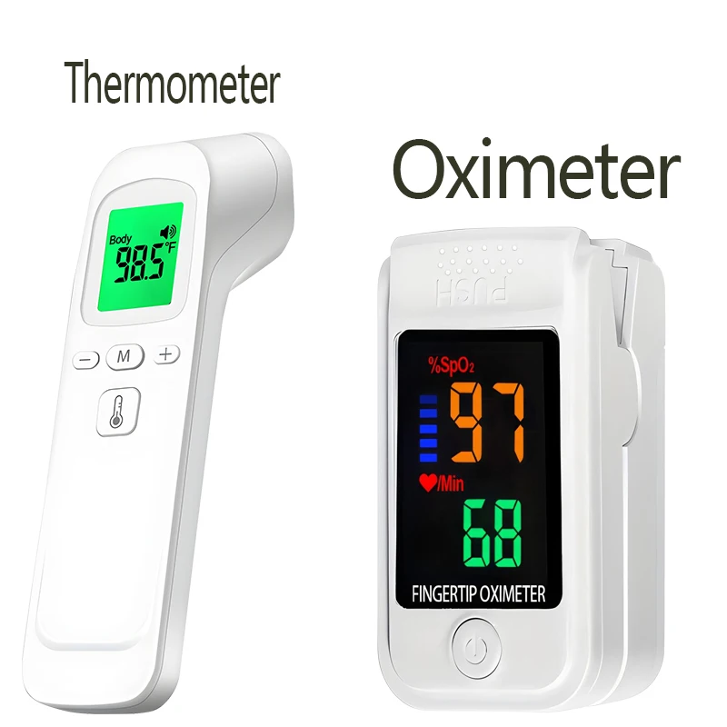 Termómetro Digital de Frente Electrónico Sin Contacto, Precisión Clínica, Medidor de Temperatura Corporal Sin Contacto, para Fiebre o Oxímetro